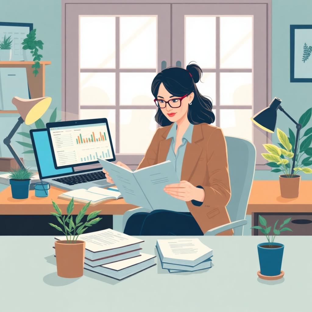 Bookkeeper at desk